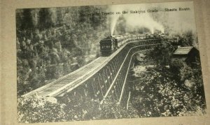 VINTAGE UNUSED POSTCARD  DALLARHIDE TRESTLE ON THE SISKIYOU GRADE SHASTA ROUTE