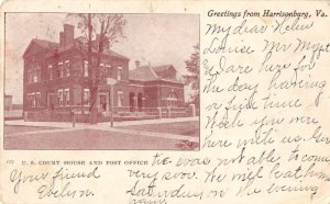 Harrisonburg Virginia Court House and Post Office Vintage Postcard AA1858