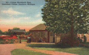 Vintage Postcard Village Blacksmith Shop Greenfield Village Dearborn Michigan MI