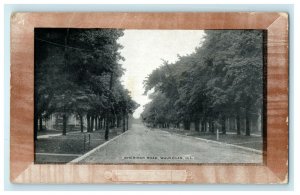 1909 Waukegan IL, A View from Sheridan Road IL Antique Postcard 