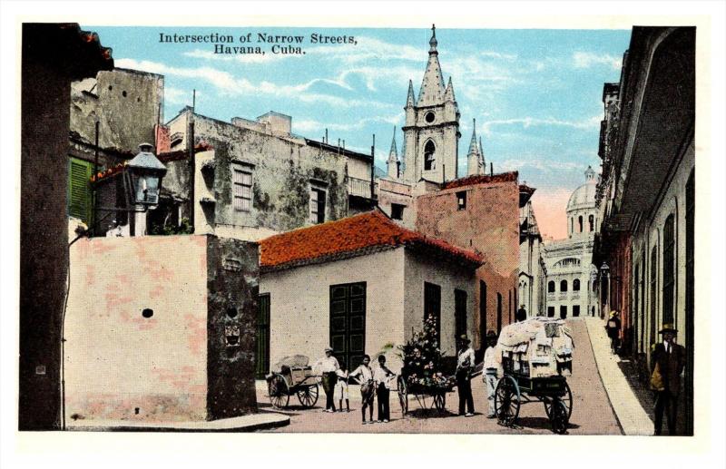 Cuba Havana  Intersection of Narrow Streets