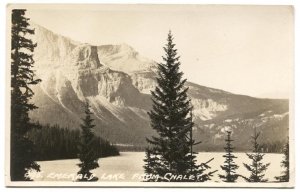 RPPC Postcard Emerald Lake from Chalet Canada