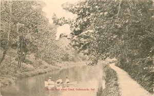 Postcard Indiana Indianapolis Bicycle path along Canal Tom Jones 23-8756