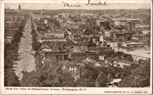 Aerial View Pennsylvania Avenue, Washington DC c1908 Vintage Postcard P75