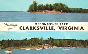 Vintage Postcard Greetings From Occoneeche Park Camping Clarksville Virginia VA