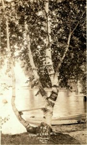 c1930's Trout Lake Wisconsin WI Canoe Kingsburg Antigo RPPC Photo Postcard 