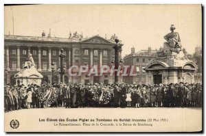 Old Postcard The Pupils Of Plgier Schools At Tomb Of Unknown Soldier Paris