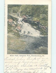 Pre-Chrome WATERFALL SCENE Chambersburg Pennsylvania PA AG4011