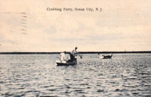 Vintage Postcard 1909 Crabbing Party Water Adventure Ocean City New Jersey NJ