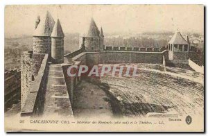 Postcard Old Carcassonne Cite Interior of the south coast Remparts