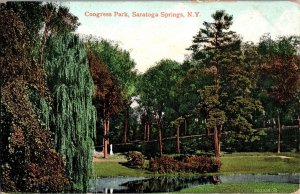 Congress Park, Saratoga Springs NY c1909 Vintage Postcard N52