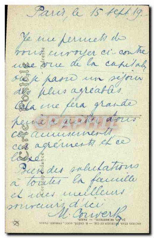 Old Postcard Paris Place Vendome