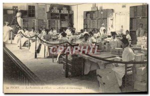 Old Postcard Vichy The pastillerie of & # 39Etat cardboard workshop TOP