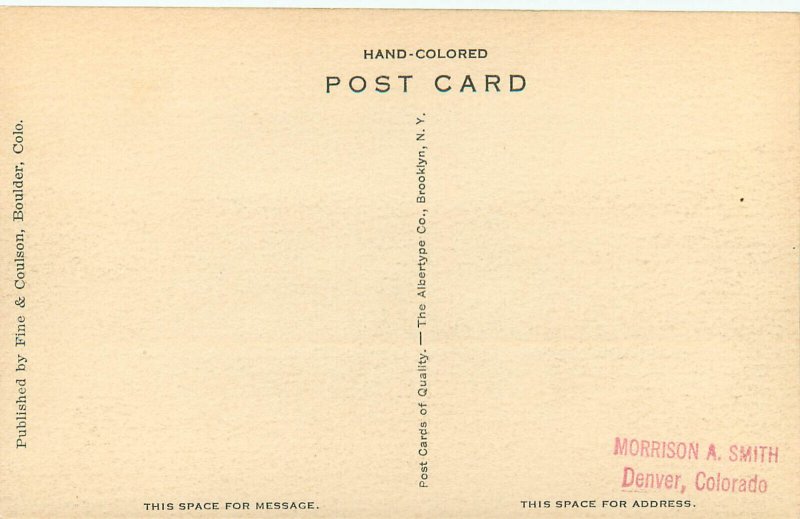 Hand Colored Postcard Town View Ward CO Boulder County