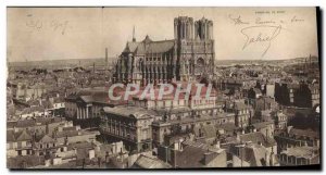 Old Postcard CARD TRIPLE Reims Panorama