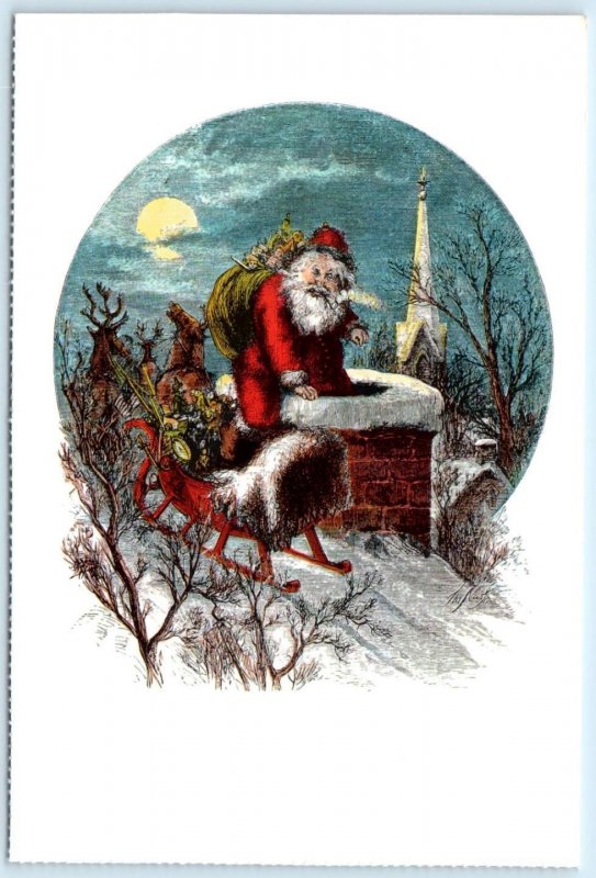 3 Repro Postcards THOMAS NAST Artist Signed CHRISTMAS GREETINGS Santa  4x6