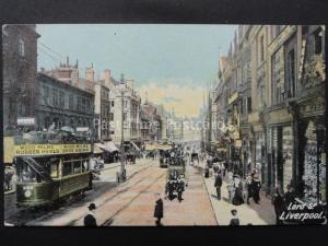 LIVERPOOL Lord Street TRAM & WOOD MILNE RUBBER HEELS c1905 Postcard by Horrocks