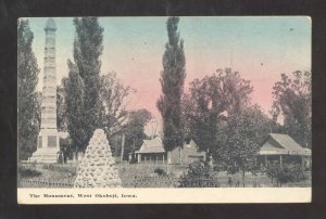 WEST OKOBOJI IOWA THE MONUMENT LAKE OKOBOJI IA. VINTAGE POSTCARD