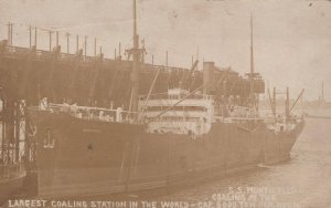 RPPC MONTICELLO SHIP LARGEST COALING STATION REAL PHOTO POSTCARD (1918)