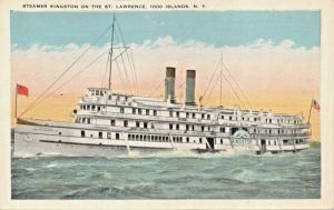 1000 ISLANDS NY-STEAMER SHIP KINGSTON ON THE ST LAWRENCE POSTCARD 1920s