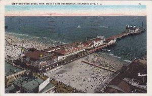 New Jersey Atlantic City View Showing Steel Pier Ocean And Boardwalk