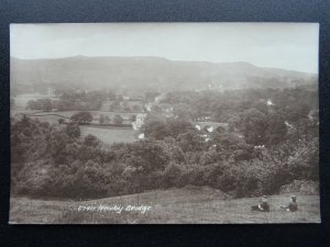 Cumbria NEWBY BRIDGE showing boys in the field - Old RP Postcard by Frith