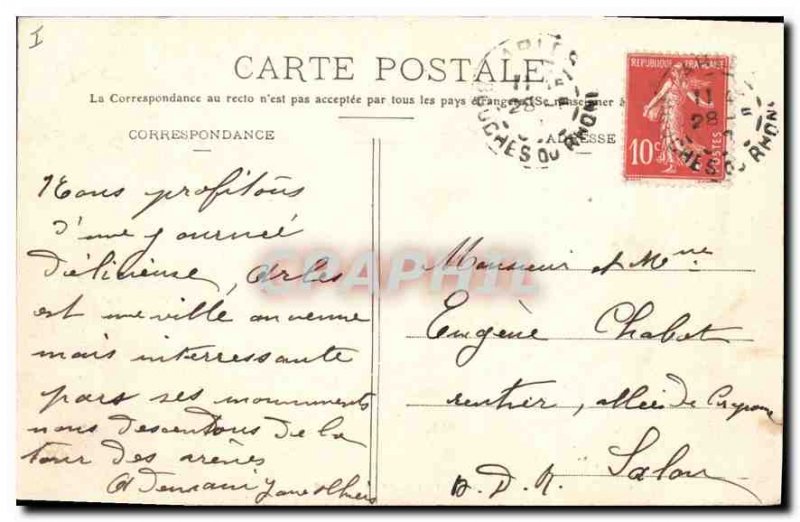 Old Postcard Arles Arenes inside view