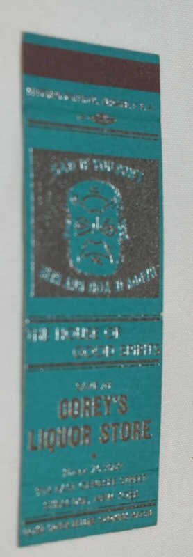 Corey's Liquor Store Syracuse New York 20 Strike Matchbook Cover