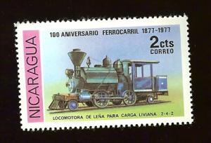 Nicaragua 1080 2c freight locomotive MNH