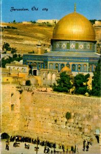 Israel Jerusalem Old City View Of Western Wall and Dome Of The Rock