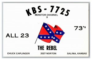 Postcard QSL CB Ham Radio Amateur Card From Salina Kansas KBS-7725