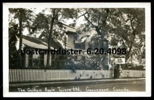 h3784 - GANANOQUE Ontario 1951 Golden Apple Tavern. Real Photo Postcard.