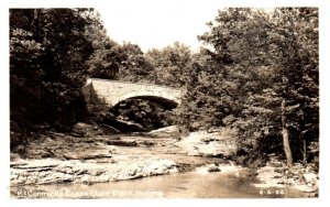 RPPC Postcard McCormick's Creek State Park Indiana w Spencer Indiana Cancel 1950