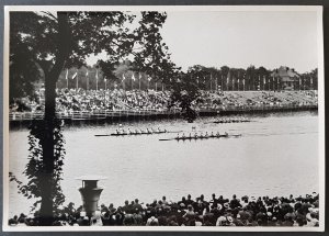 RARE LARGE FORMAT COLLECTOR PHOTO CARD 1936 BERLIN OLYMPICS - ROWING EIGHTS