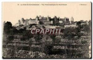 Cite Carcassonne Postcard Old South West Panoramic view