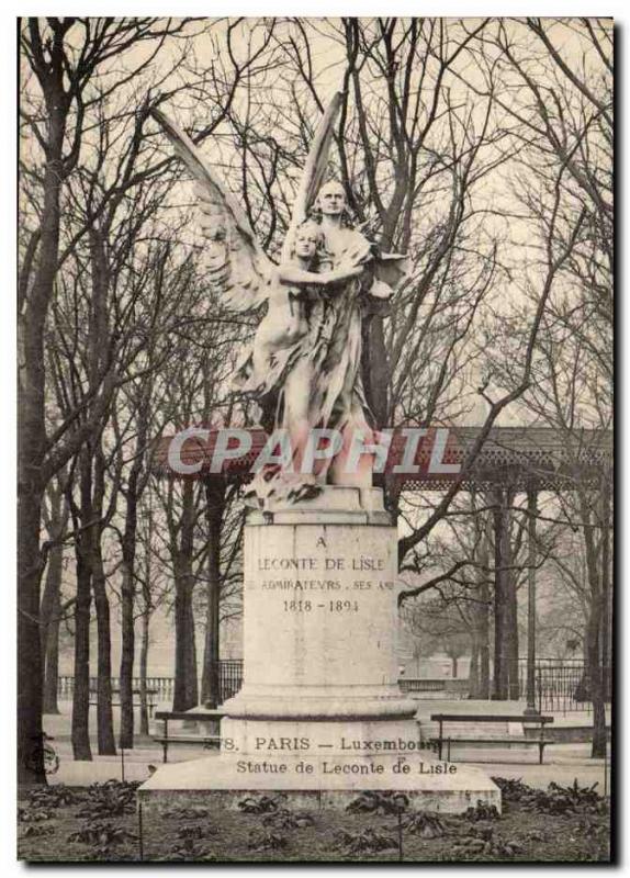 Old Postcard Luxembourg Paris Statue of Leconte de Lisle