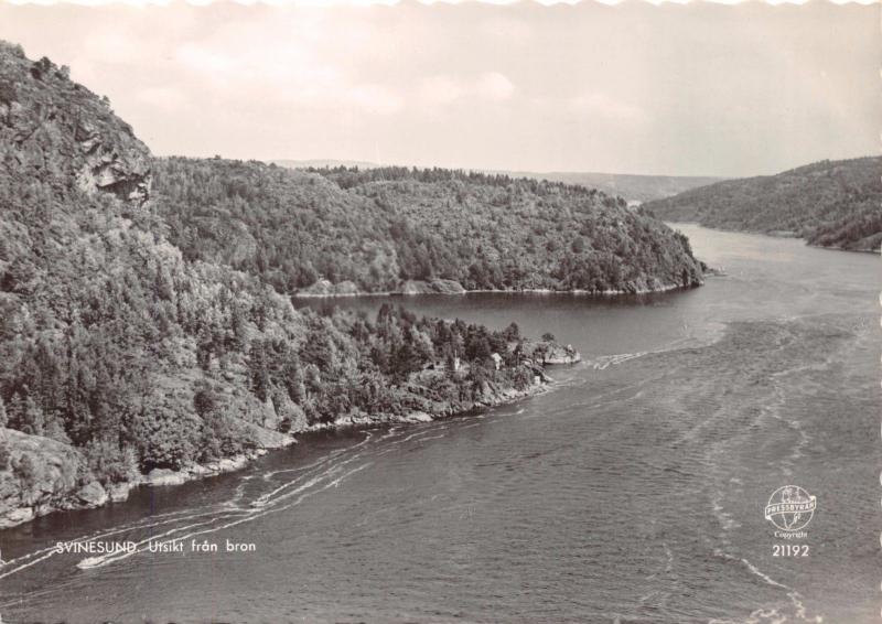 SVINESUND STRÖMSTAD NORWAY NORGE~UTSIKT från BRON~PHOTO POSTCARD 1950s