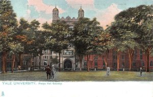 NEW HAVEN, Connecticut CT   YALE UNIVERSITY~Phelps Hall Gateway ca1900s Postcard
