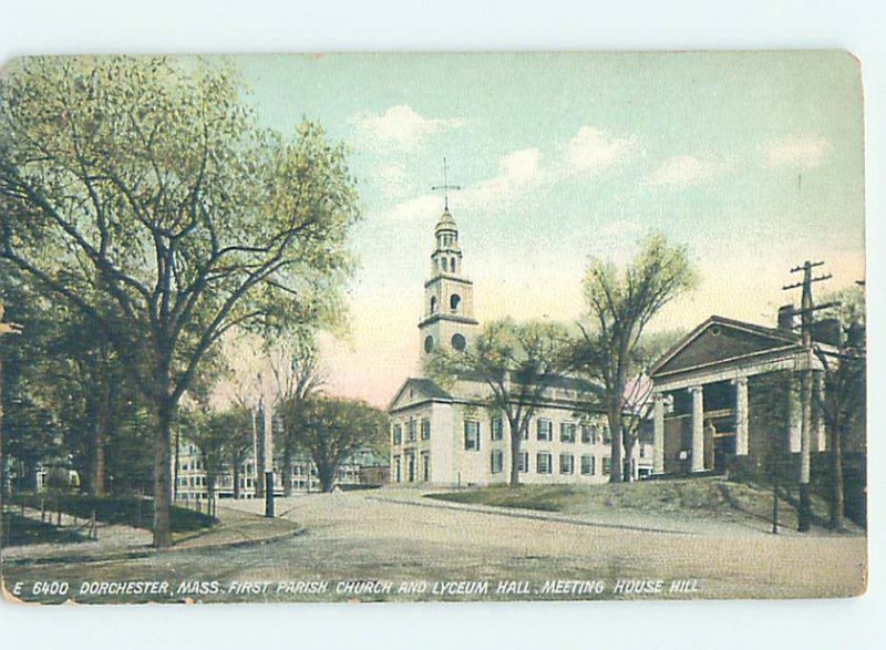 Divided-back CHURCH SCENE Dorchester - Boston Massachusetts MA AD2051