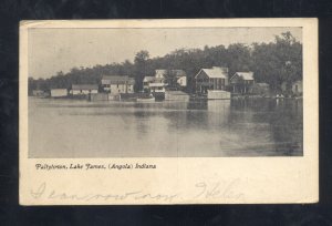 ANGOLA INDIANA LAKE JAMES PALTYTOWN 1909 UNUSUAL CANCEL VINTAGE POSTCARD