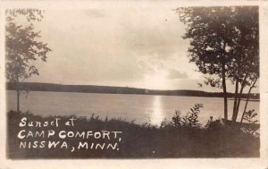 Nisswa Minnesota Camp Comfort Sunset Scenic View Real Photo Postcard AA74696