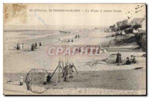 Old Postcard Ile d'Oleron St Trojan les Bains Beach at low tide