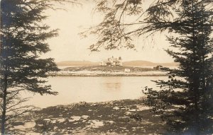 Deer Islet ME Lighthouse  Real Photo Postcard