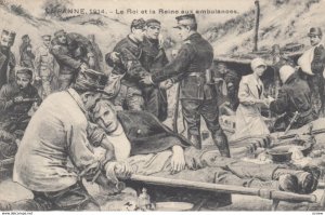 LA PANNE, Belgium, 1914; Le Roi et la Reine aux ambulances
