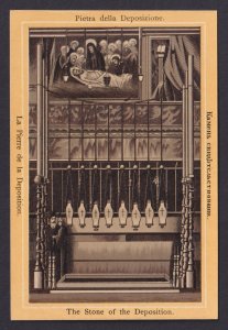 Vintage postcard 1900s Stone of the Deposition Holy Sepulchre Jerusalem Israel