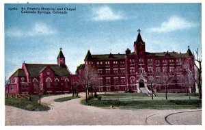 Colorado Springs, Colorado - St. Francis Hospital and Chapel - c1920