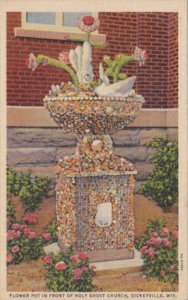 Wisconsin Dickeyville Flower Pot In Front Of Holy Ghost Church Curteich