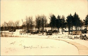 RPPC Chippewa River Dam Construction Crew Shanty Town Cornell WI1912 Postcard D6