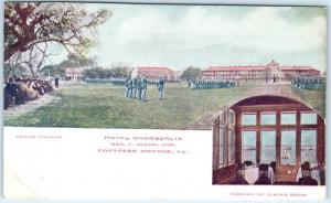 FORTRESS MONROE, Virginia  VA   HOTEL CHAMBERLAIN  Dress Parade c1900s  Postcard