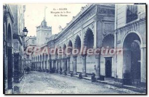 Postcard Old Algiers Mosque De la Rue De La Marine